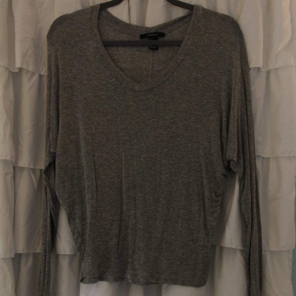 Gray Forever 21 Basic T-Shirt